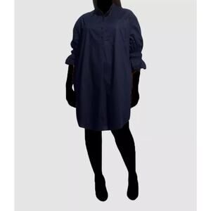 Whitney Morgan Women's Blue 3/4 Sleeve Shirt Dress Plus Size 2X Blue Oversized